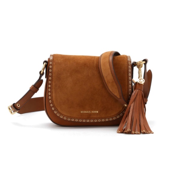 Michael Kors Handbags - Michael Kors Brooklyn Medium Brown Saddle Crossbody Bag | MSRP $348